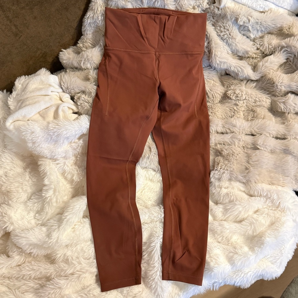 Lululemon Wunder Train Pocket Tight 25” Roasted Brown Size 8
